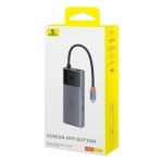 Докинг станция Baseus Metal Gleam Series II 155478 6-в-1 USB-A/USB-C/USB-C PD/HDMI/RJ45 - черен