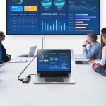 Докинг станция Baseus Metal Gleam Series II 155478 6-в-1 USB-A/USB-C/USB-C PD/HDMI/RJ45 - черен