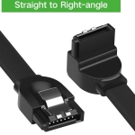 Кабел за данни UGREEN US217 30797 SATA 3.0 0.5 м, с 90° ъглов конектор -  черен