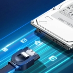 Кабел за данни UGREEN US217 30797 SATA 3.0 0.5 м, с 90° ъглов конектор -  черен