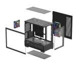 DeepCool кутия Case ATX - CG380 3F - 3 ARGB Fans, USB-C