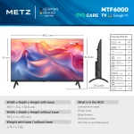 METZ Телевизор 40MTF6000Z 40" FullHD, LED TV, черен