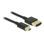 Кабел Delock HDMI-A мъжко - Micro HDMI-D мъжко,18 Gbit/s, 4K, 1.5 м, Черен