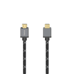 Кабел HAMA Ultra HD, HDMI мъжко - HDMI мъжко, 8K, 48GB/s,метал, 3 м, Позл. конектори, Ethernet, Черен