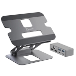 Поставка за лаптоп с докинг станция j5create JTS427, до 16", USB-C, HDMI, 4K