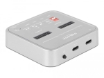 Докинг станция Delock 1 x M.2 NVMe SSD, 1 x M.2 SATA SSD, SD Express Card Reader, Клониране