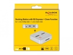 Докинг станция Delock 1 x M.2 NVMe SSD, 1 x M.2 SATA SSD, SD Express Card Reader, Клониране