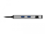 Докинг станция Delock USB-C - Dual HDMI, USB 3.2, SD, LAN, PD3.0, Сива