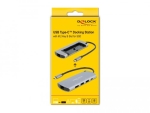 Докинг станция Delock USB-C, M.2 слот за SSD, HDMI, Gigabit LAN, 2xUSB-A, USB-C, Сива