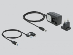 Докинг станция Delock, За MacBook, HDMI Full-HD, USB 3.2, LAN, Audio, Черен/Бял
