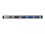 Докинг станция Delock, За MacBook, HDMI 4K, USB-A, USB-C, PD, Сива