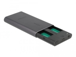 Външно чекмедже Delock, За 2 x M.2 NVMe PCIe SSD, USB-C, Клониране