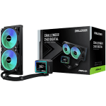Asrock Challenger 240 Digital, AiO liquid cooler, ARGB, Digital display, 240 mm radiator, AM5, AM4, LGA1851, LGA1700, 90-ACLA36-BAAGA6, Black, 6Y