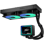 Asrock Challenger 240 Digital, AiO liquid cooler, ARGB, Digital display, 240 mm radiator, AM5, AM4, LGA1851, LGA1700, 90-ACLA36-BAAGA6, Black, 6Y