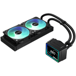 Asrock Challenger 240 Digital, AiO liquid cooler, ARGB, Digital display, 240 mm radiator, AM5, AM4, LGA1851, LGA1700, 90-ACLA36-BAAGA6, Black, 6Y