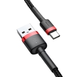 Кабел Baseus Cafule USB към Type-C 3A, 1 м CATKLF-B91 - черен