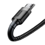 Кабел Baseus Cafule USB-A към Micro USB QC3.0 2.4A 1м CAMKLF-BG1 - черен/сив