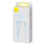 Кабел Baseus StarSpeed USB към M+L+C 3.5A Fast Charging 1.2м  - син