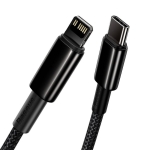Кабел Baseus Tungsten Gold USB Type-C към Lightning, 2м, черен