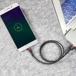 Кабел Baseus Cafule USB-A към MicroUSB, 2.4A, 1м, черен/червен