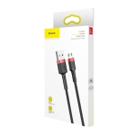 Кабел Baseus Cafule USB-A към MicroUSB, 2.4A, 1м, черен/червен