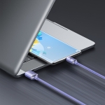 Кабел Baseus CAJY000405 Crystal Shine USB Type A към USB Type C 100W 1,2м лилав