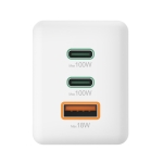 HAMA Комплект Бързо зарядно и кабел за зареждане, 100 W GaN, 2x USB-C PD, 1x USB-A QC