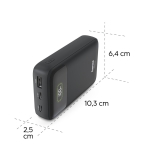 HAMA Външна батерия "PD10-W20", 10000 mAh, 3 изхода: 2 x USB-C, USB-A, Бързо зареждане
