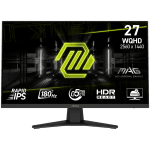 MSI MAG 274QF Gaming Monitor, 27" 180Hz, WQHD (2560x1440) 16:9, Rapid IPS Anti-glare, 0.5ms, 250nits, 1000:1, 178/178, AMD FreeSync, 1x DP, 2x HDMI, 1x Headphone out, 3Y Warranty