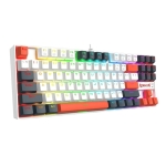 Механична геймърска клавиатура Redragon Kumara K552WLR-RGB – бяла със сиво и оранжево RGB осветление