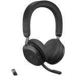 JABRA EVOLVE2 75, Link380a MS Stereo Stand Black, EVOLVE2 75 headset Black MS, Link 380 BT adapter USB-A MS, EVOLVE2 75 Deskstand USB-A,1.2m USB-C to USB-A cable, carry pouch, warranty and warning (safety leaflets)