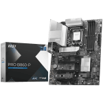 MSI PRO B860-P, ATX, LGA 1851, 4x DDR5 Dual Channel DDR5 up to 8600(OC)MHz, 4x PCIe x16 slot, 3x M.2 slot, 4x USB 2.0, 2x USB 5Gbps, 2x USB 10Gbps, 1x USB 40Gbps Type-C, HDMI, DP, 7.1 HD Audio, 5G LAN, 3Y