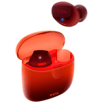 TCL In-Ear True Wireless Bluetooth Headset, Frequency of response 9-22K, Sensitivity 100 dB, Driver Size 5.8mm, Impedence 13 Ohm, Max power input 20mW, Playtime 6.5h/26h, IPX4, Bluetooth 5.0, A2DP, AVRCP, HFP, HS, USB-C, Color Sunset Orange