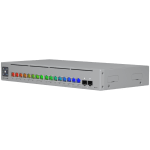 Ubiquiti 16-port, Layer 3 Etherlighting switch with 2.5 GbE, PoE++ output, and versatile mounting options, 4x 2.5 GbE PoE++ ports, 12x GbE PoE+ ports, 2x 10G SFP+ ports, 180W total PoE availability