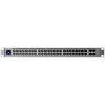 Ubiquiti 48-port, Layer 3 switch 2.5 GbE and PoE++ output, 16x 2.5 GbE ports including (8) PoE+ and (8) PoE++, 32x GbE ports including (24) PoE+ and (8) PoE++, 4x 10G SFP+ ports. Can power devices with up to 720W, it has power consumption of 100W (Excludi