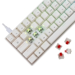 White Shark геймърска механична клавиатура Gaming Mechanical Keyboard SHINOBI 2 - YUSYA 5P Red Switches (English US), White