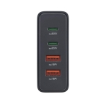 HAMA Зарядна станция 65 W, GaN, Fast Charger, 2 x USB-C, 2 x USB-A, PD