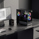 AeroCool кутия Case mATX - P300D Digi-G-BK-v1 - Digital Display, USB-C, 3 x 120 mm A-RGB