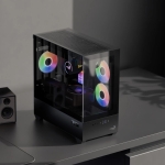 AeroCool кутия Case mATX - P300D Digi-G-BK-v1 - Digital Display, USB-C, 3 x 120 mm A-RGB