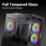 AeroCool кутия Case mATX - P300D Digi-G-BK-v1 - Digital Display, USB-C, 3 x 120 mm A-RGB