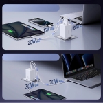 Зарядно устройство Baseus EnerFill FE11 2× USB-C / USB-A 100W  – бяло