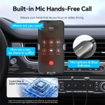 Vention блутут за кола за разговори и музика Car Bluetooth 5.4 audio receiver USB, 3.5mm jack - NAIHG