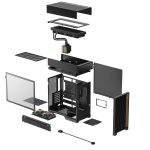 DeepCool кутия Case ATX - CL6600 - Modular Split-Chamber, 360 mm AIO Pre-Installed, 2 ARGB fans