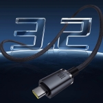 Кабел Baseus Crystal Shine P10318204111-00 USB3.2 USB-C към USB-C Display Cable 100W 1.5м 20Gb - черен