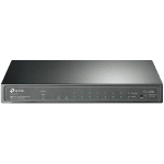 JetStream 8-Port Gigabit Smart PoE+ Switch with 2 SFP SlotsPORT: 8× Gigabit PoE Ports, 2× Gigabit SFP SlotsSPEC: 802.3af/at, 58 W PoE Power, Desktop Steel CaseFEATURE: Integration with Omada SDN Controller, 802.1Q VLAN, STP/RSTP/MSTP, etc.