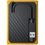WD 500GB My Passport Go - Portable SSD, up to 400MB/s, 2-meter drop protection - Black w/ Amber trim