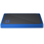 WD 500GB My Passport Go - Portable SSD, up to 400MB/s, 2-meter drop protection - Black w/ Cobalt trim