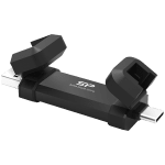 Silicon Power 500GB DS72 Dual USB-C/USB 3.2 Gen 2, Portable External SSD, Steam Deck and iPhone 15 Pro, R/W: up to 1050MB/s; 850MB/s, Black