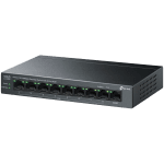 TP-Link LS109P 9-Port 10/100 Mbps Desktop Switch with 8-Port PoE+, 8× 10/100 Mbps PoE+ Ports, 1× 10/100 Mbps Non-PoE Port, 802.3at/af, 63 W PoE Power, Desktop Steel Case, Extend Mode for 250m PoE Transmitting, Isolation Mode, PoE Auto Recovery