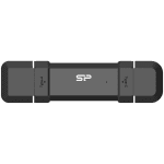Silicon Power 1TB DS72 Dual USB-C/USB 3.2 Gen 2, Portable External SSD, Steam Deck and iPhone 15 Pro, R/W: up to 1050MB/s; 850MB/s, Black